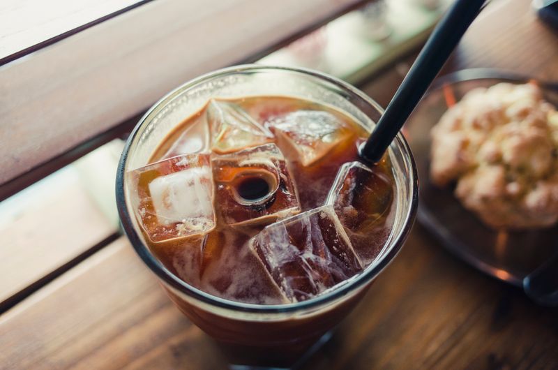 Cold brew iced coffee with cream